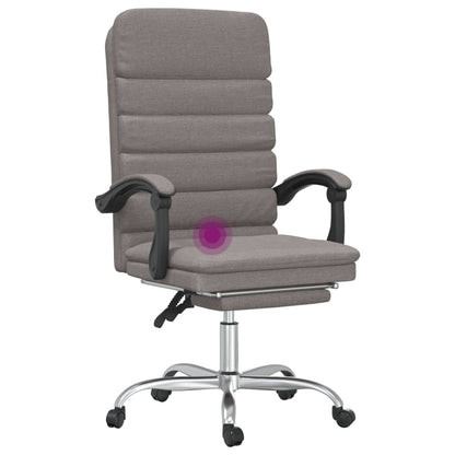 Masážní Polohovací Kancelářské Křeslo Taupe Textil