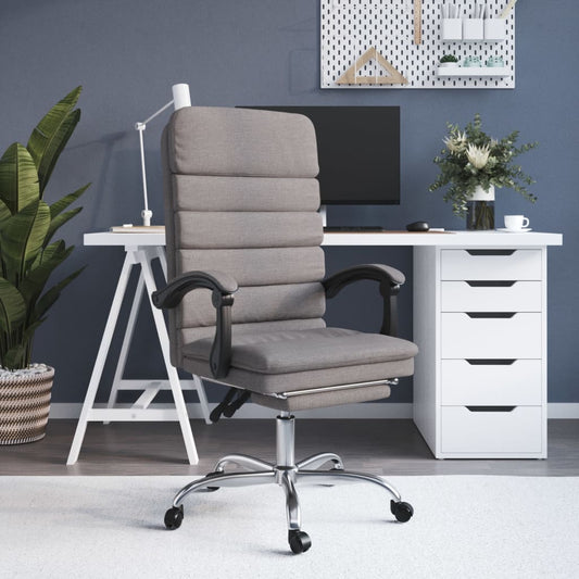 Masážní Polohovací Kancelářské Křeslo Taupe Textil
