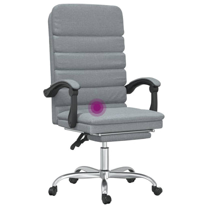 Masážní Polohovací Kancelářské Křeslo Světle Šedé Textil