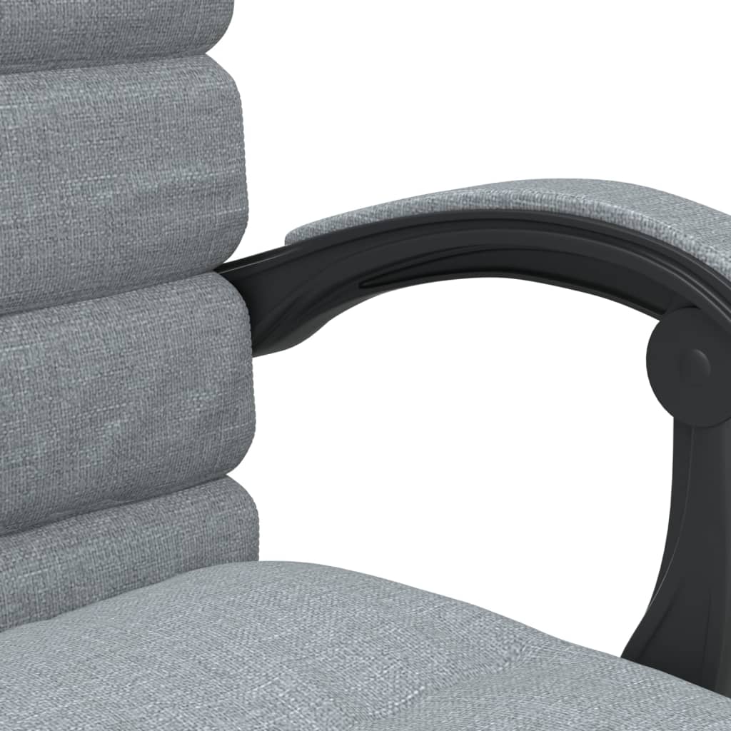 Masážní Polohovací Kancelářské Křeslo Světle Šedé Textil