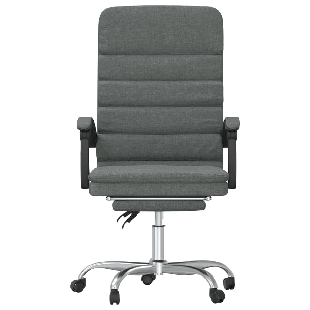 Masážní Polohovací Kancelářské Křeslo Tmavě Šedé Textil