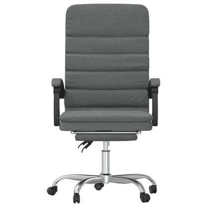 Masážní Polohovací Kancelářské Křeslo Tmavě Šedé Textil