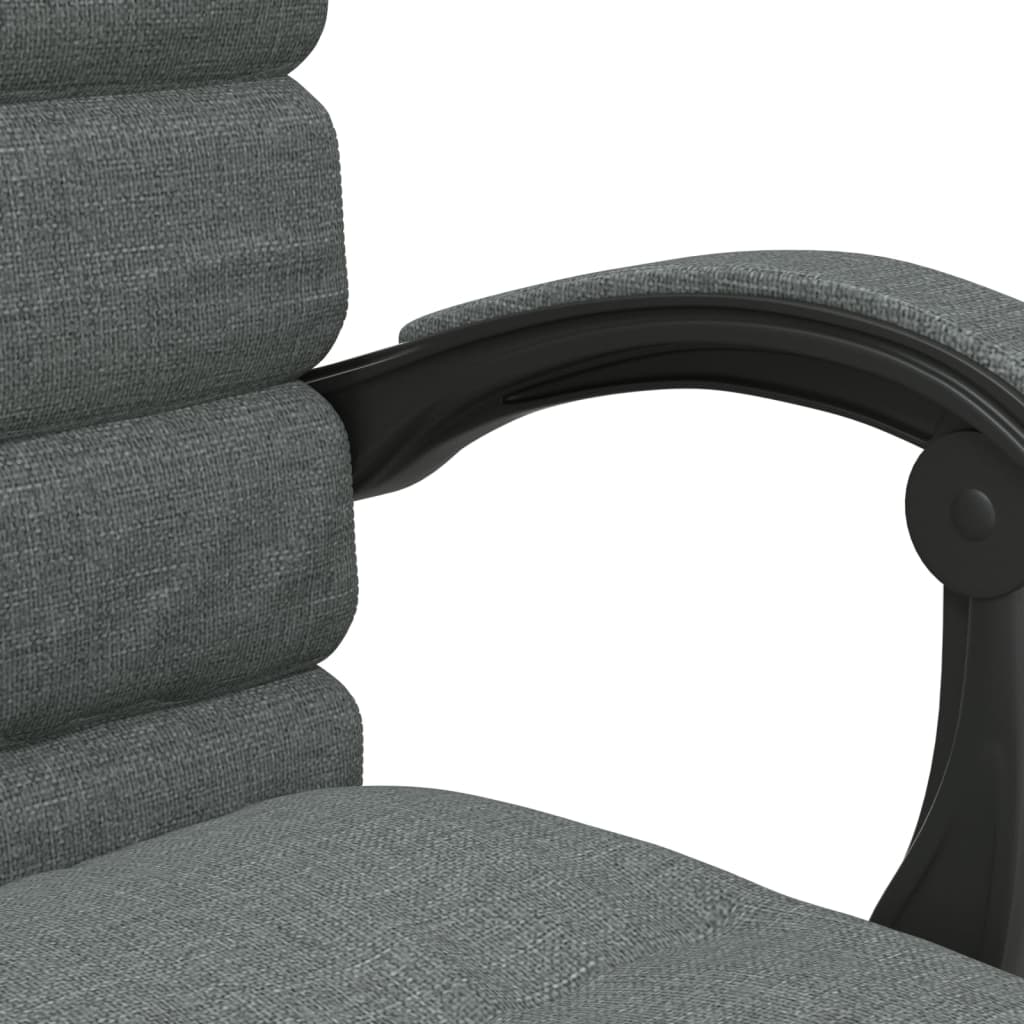 Masážní Polohovací Kancelářské Křeslo Tmavě Šedé Textil
