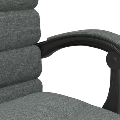 Masážní Polohovací Kancelářské Křeslo Tmavě Šedé Textil