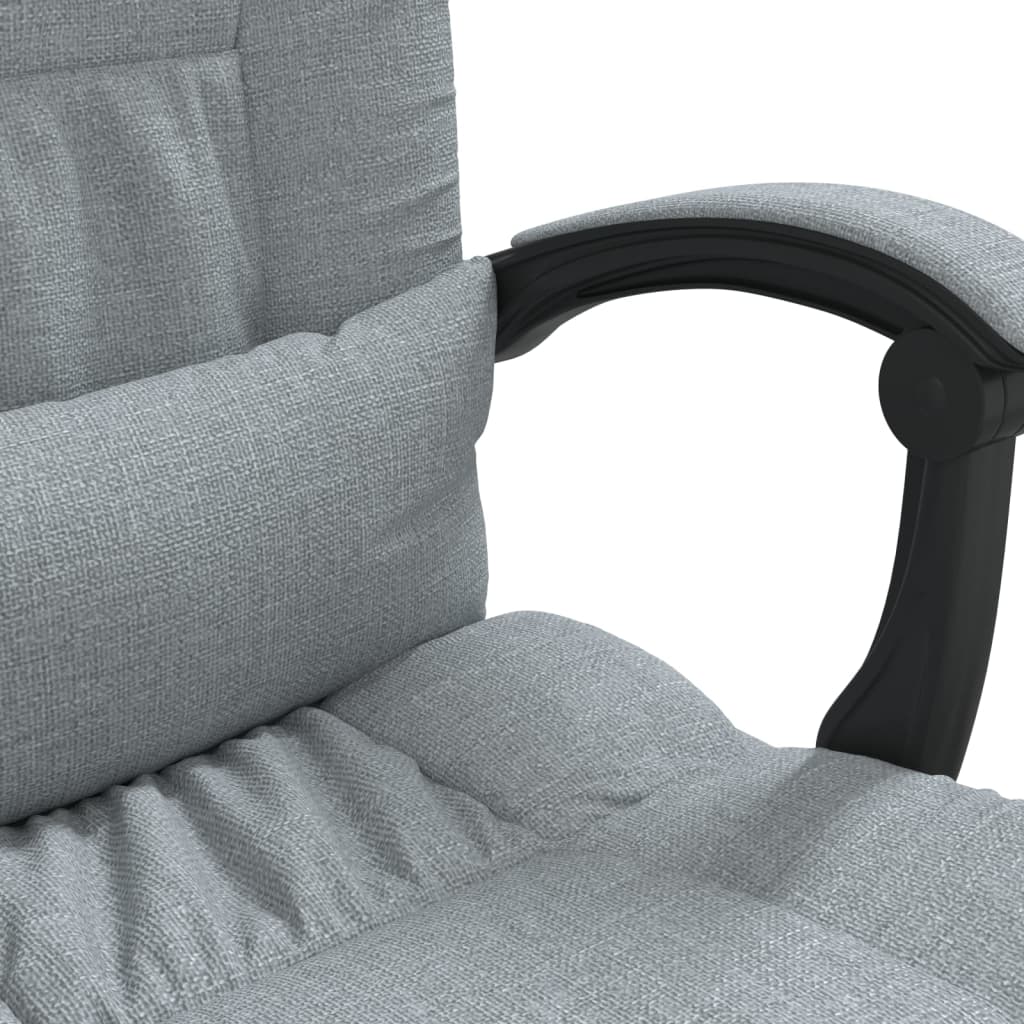 Masážní Polohovací Kancelářské Křeslo Světle Šedé Textil