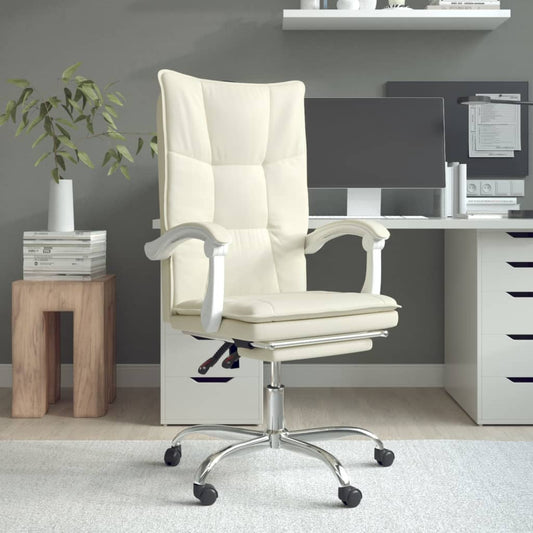 Polohovací kancelářská židle krémová umělá kůže
