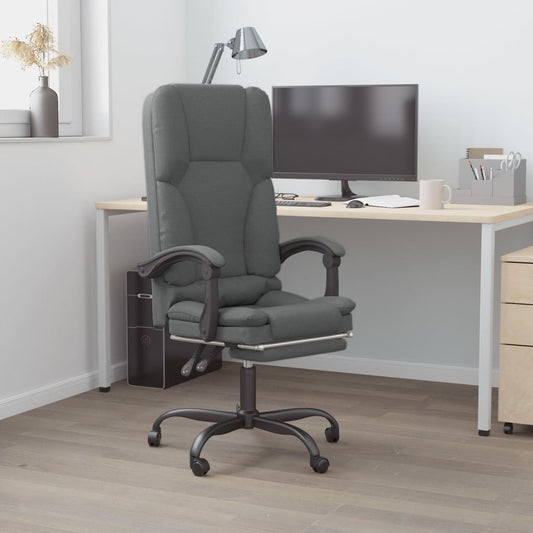 Masážní Kancelářské Křeslo S Polohovacím Mechanismem, Tmavě Šedé, Látkové