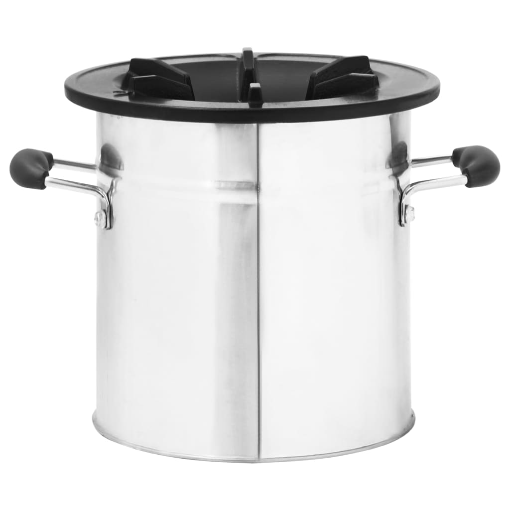 Kempingový Vařič Na Dřevo Stříbrný 45,5X33X25,5 Cm Ocel