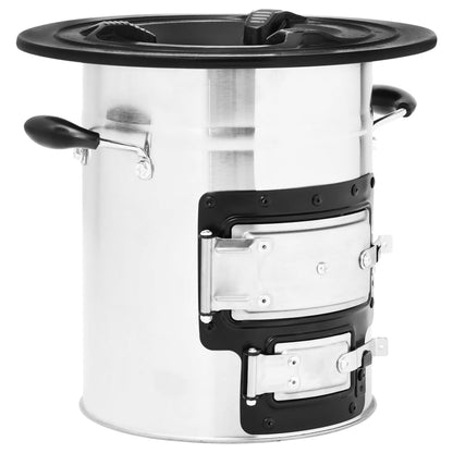 Kempingový Vařič Na Dřevo Stříbrný 51,5 X 35 X 30,5 Cm Ocel