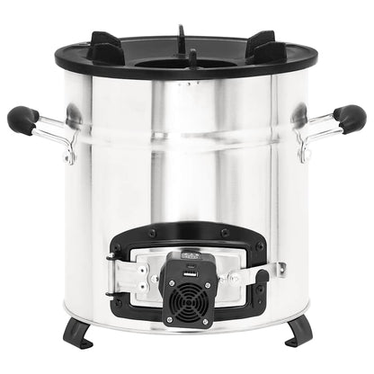 Vařič Na Dřevo S Usb Ventilátorem Stříbrný 35,5X26X28 Cm Ocel