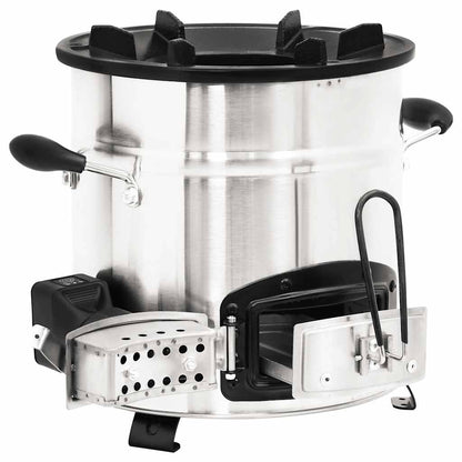 Vařič Na Dřevo S Usb Ventilátorem Stříbrný 35,5X26X28 Cm Ocel