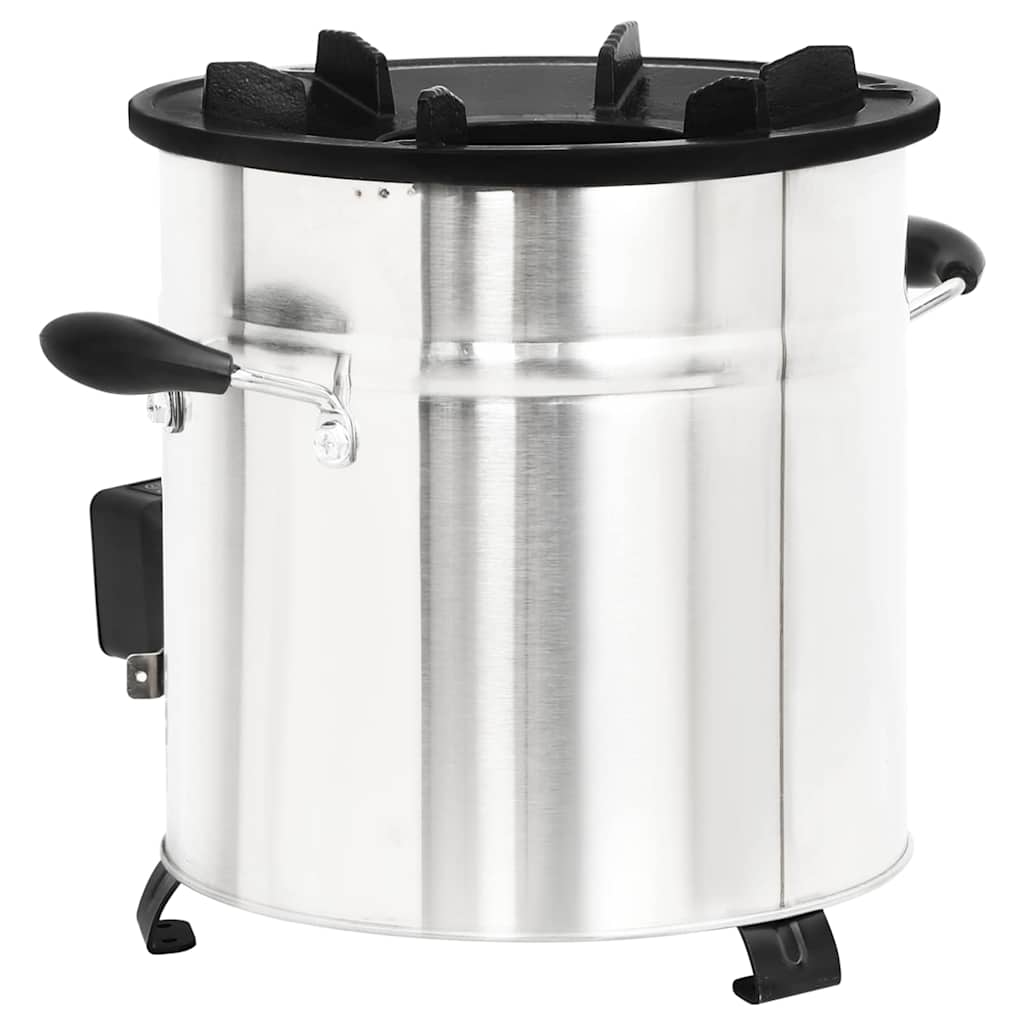 Vařič Na Dřevo S Usb Ventilátorem Stříbrný 35,5X26X28 Cm Ocel