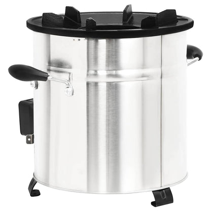 Vařič Na Dřevo S Usb Ventilátorem Stříbrný 35,5X26X28 Cm Ocel