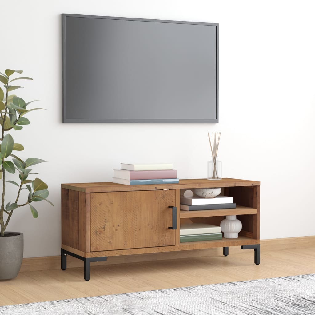 Tv Stolek Hnědý Masivní Borové Dřevo