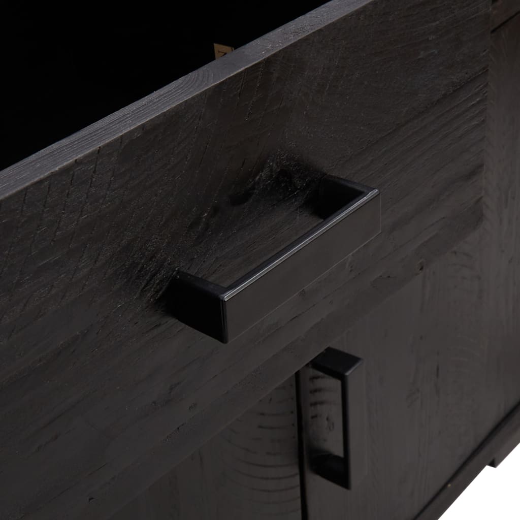 Příborník Černý 110 X 35 X 70 Cm Masivní Borové Dřevo