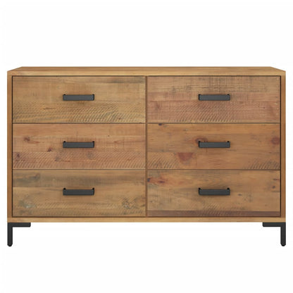 Příborník Hnědý 110 X 35 X 70 Cm Masivní Borové Dřevo