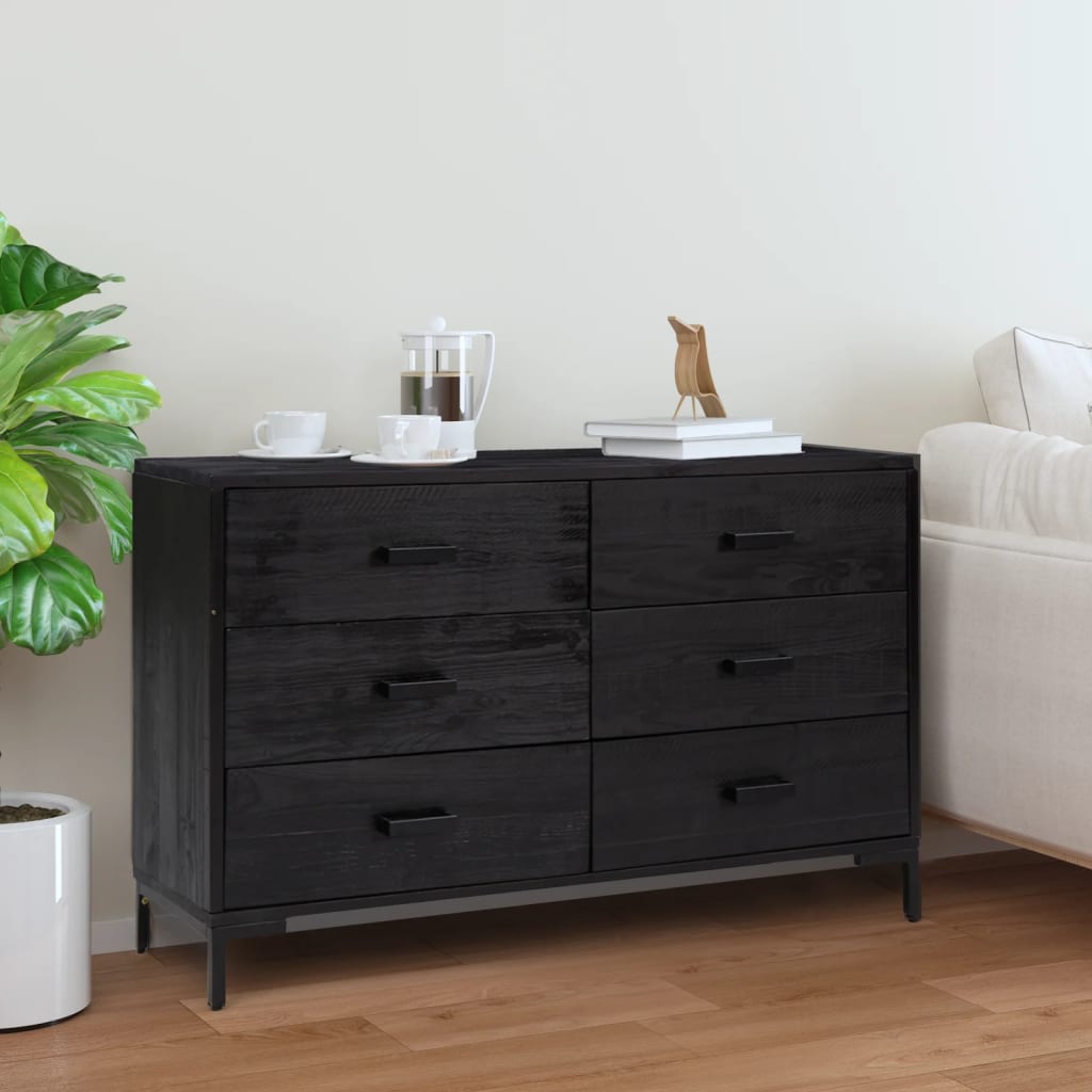 Příborník Hnědý 110 X 35 X 70 Cm Masivní Borové Dřevo