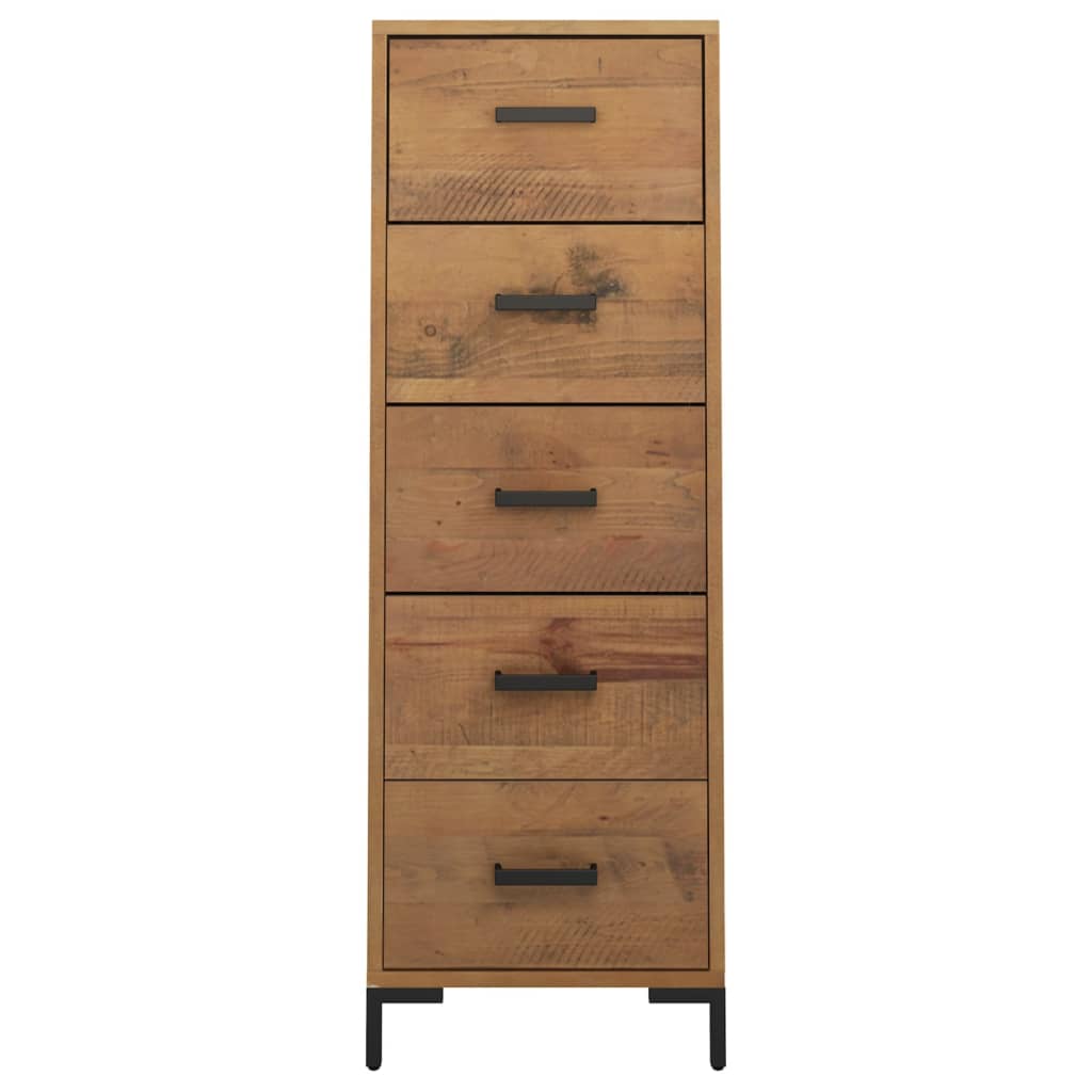 Zásuvková Komoda 42 X 35 X 110 Cm Masivní Borové Dřevo
