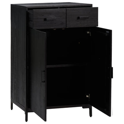 Botník Černý 75 X 40 X 110 Cm Masivní Borovice