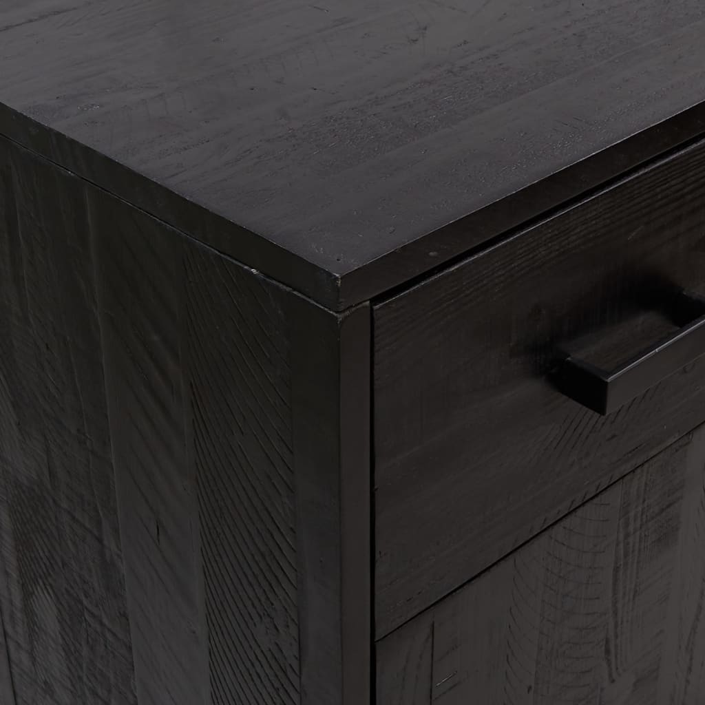 Botník Černý 75 X 40 X 110 Cm Masivní Borovice