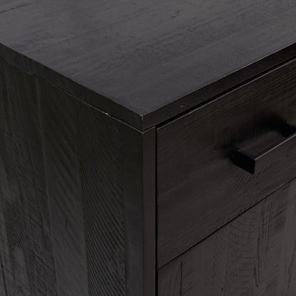 Botník Černý 75 X 40 X 110 Cm Masivní Borovice