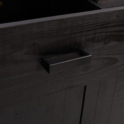 Botník Černý 75 X 40 X 110 Cm Masivní Borovice