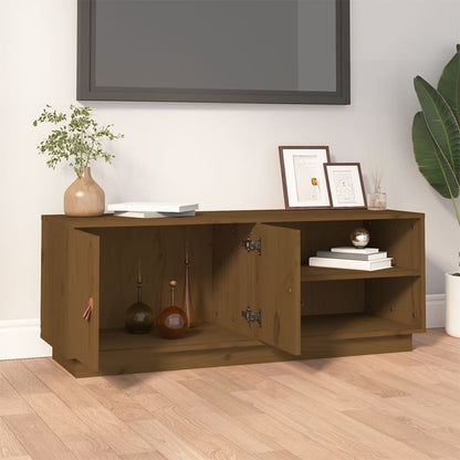 Tv Skříňka Medově Hnědá 105 X 34 X 40 Cm Masivní Borové Dřevo