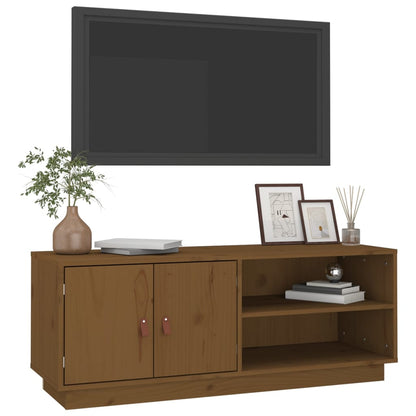 Tv Skříňka Medově Hnědá 105 X 34 X 40 Cm Masivní Borové Dřevo