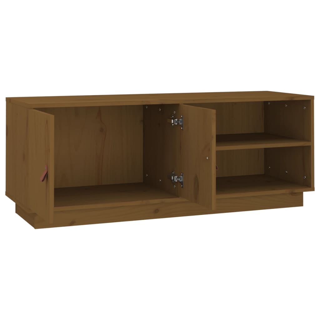 Tv Skříňka Medově Hnědá 105 X 34 X 40 Cm Masivní Borové Dřevo