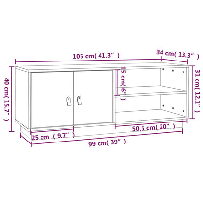 Tv Skříňka Medově Hnědá 105 X 34 X 40 Cm Masivní Borové Dřevo