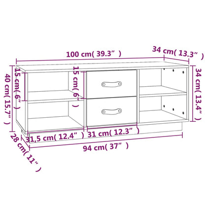 Tv Skříňka 100 X 34 X 40 Cm Masivní Borové Dřevo