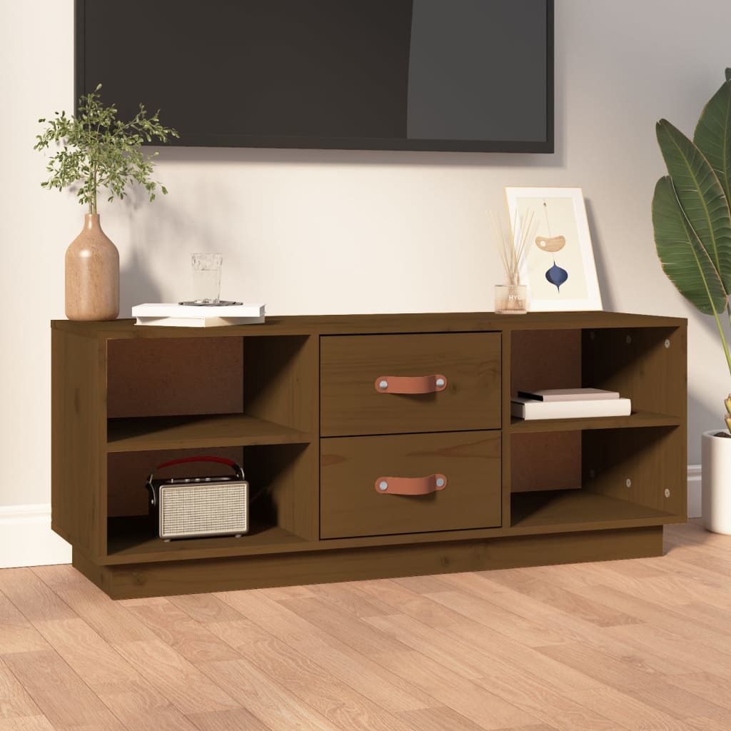 Tv Skříňka 100 X 34 X 40 Cm Masivní Borové Dřevo
