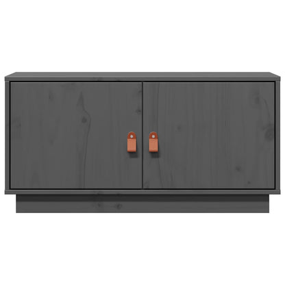 Tv Skříňka Šedá 80 X 34 X 40 Cm Masivní Borové Dřevo