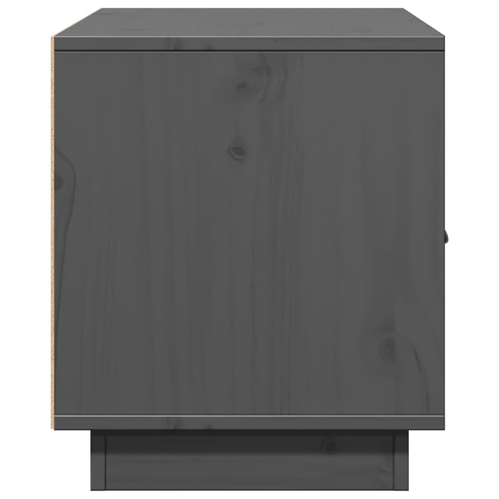 Tv Skříňka Šedá 80 X 34 X 40 Cm Masivní Borové Dřevo