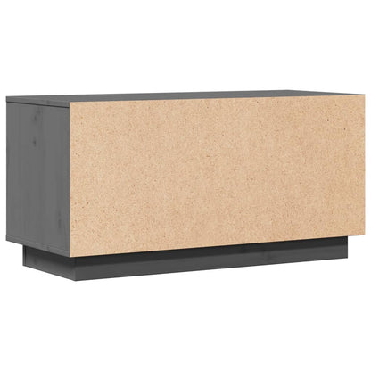 Tv Skříňka Šedá 80 X 34 X 40 Cm Masivní Borové Dřevo