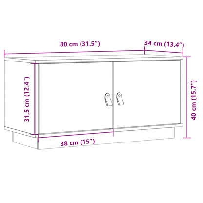 Tv Skříňka Šedá 80 X 34 X 40 Cm Masivní Borové Dřevo