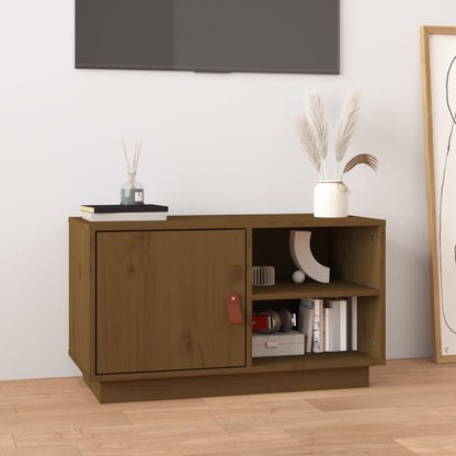 Tv Skříňka Černá 70 X 34 X 40 Cm Masivní Borové Dřevo