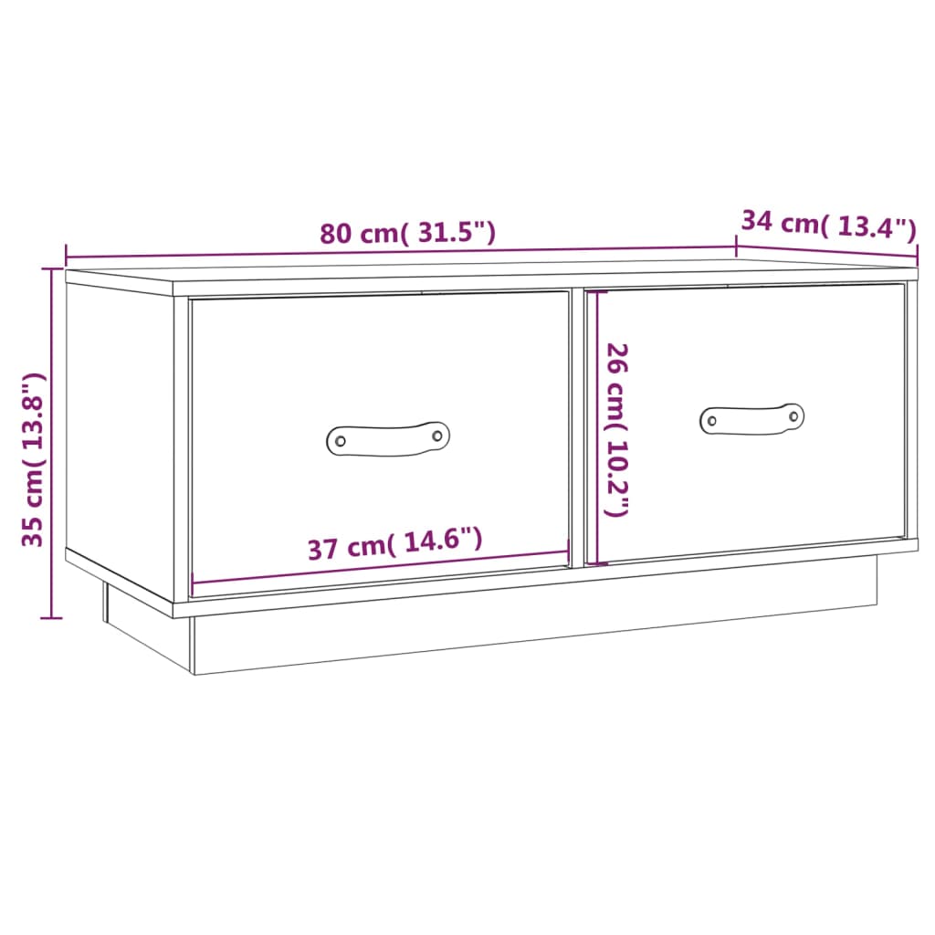 Tv Skříňka 80 X 34 X 35 Cm Masivní Borové Dřevo
