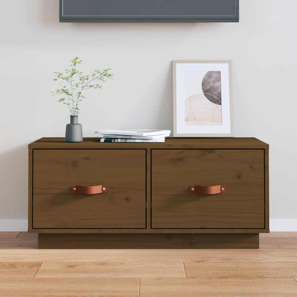 Tv Skříňka 80 X 34 X 35 Cm Masivní Borové Dřevo