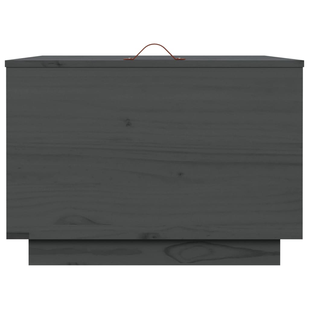 Úložné Boxy S Víkem 3 Ks Šedé Masivní Borové Dřevo