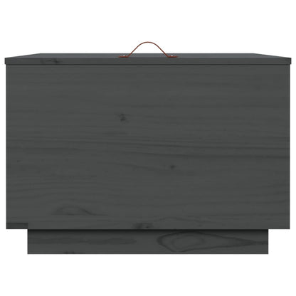 Úložné Boxy S Víkem 3 Ks Šedé Masivní Borové Dřevo