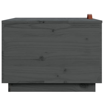 Úložné Boxy S Víkem 3 Ks Šedé Masivní Borové Dřevo