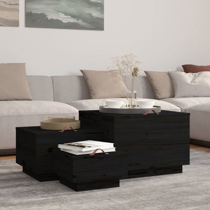 Úložné Boxy S Víkem 3 Ks Šedé Masivní Borové Dřevo