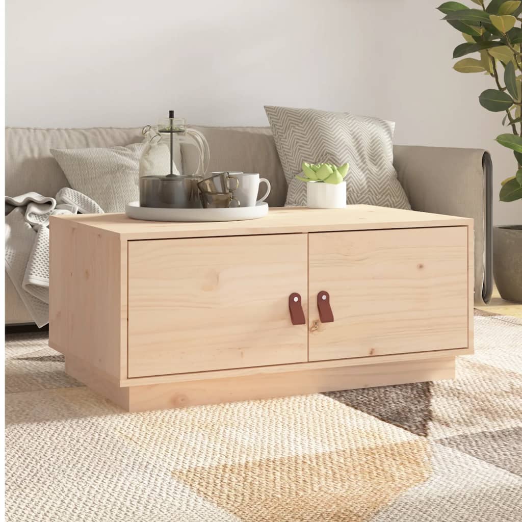 Konferenční Stolek Bílý 80 X 50 X 35 Cm Masivní Borové Dřevo
