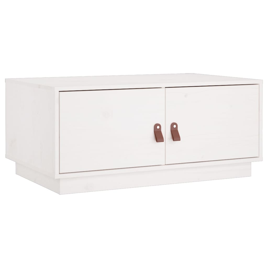 Konferenční Stolek Bílý 80 X 50 X 35 Cm Masivní Borové Dřevo