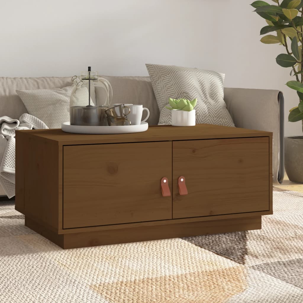 Konferenční Stolek Bílý 80 X 50 X 35 Cm Masivní Borové Dřevo