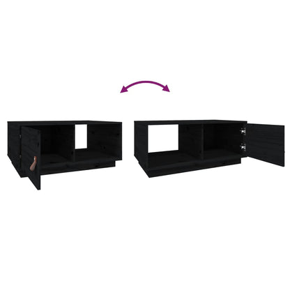 Konferenční Stolek Černý 80X50X35,5 Cm Masivní Borové Dřevo