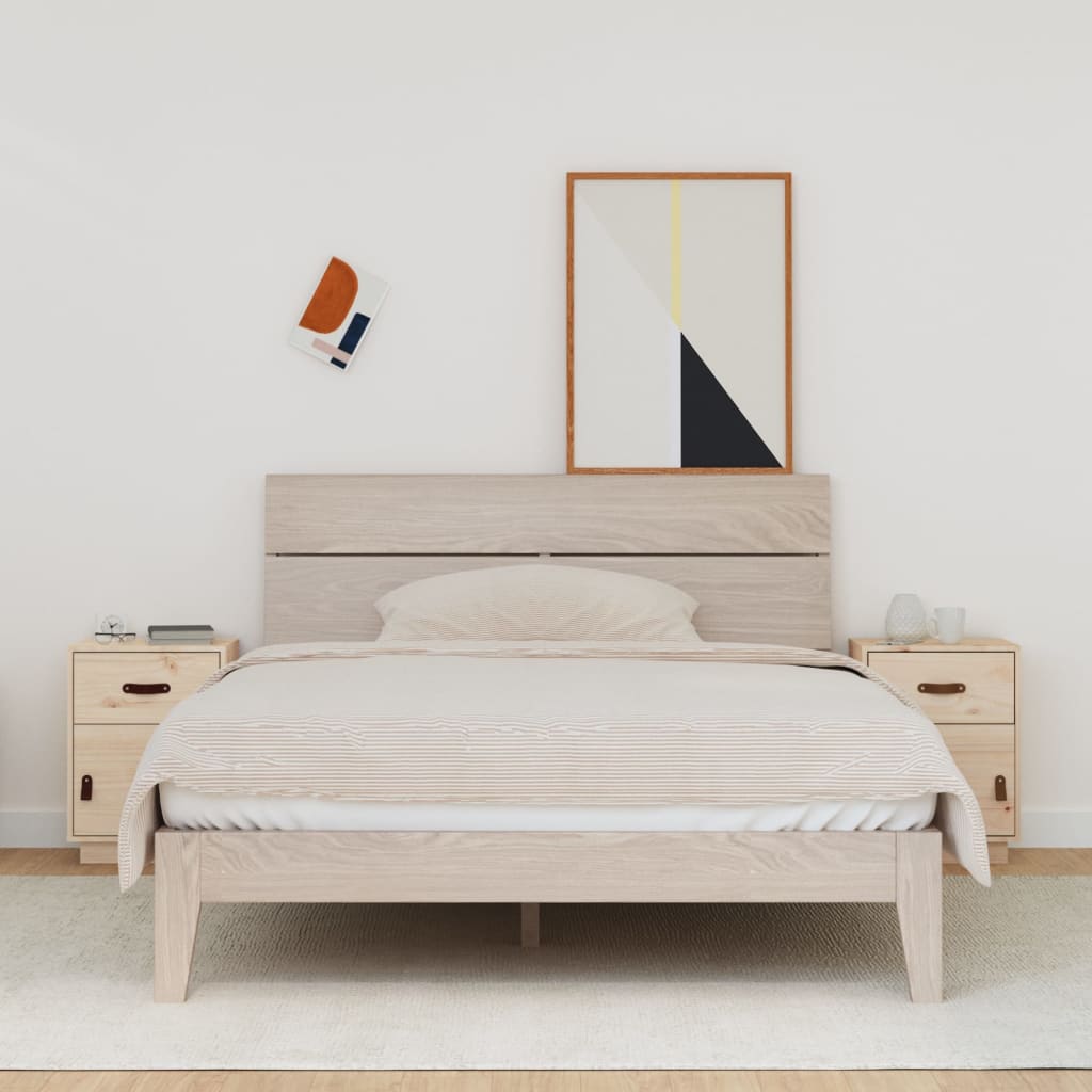 Noční Stolky 2 Ks Černé 40 X 34 X 55 Cm Masivní Borové Dřevo