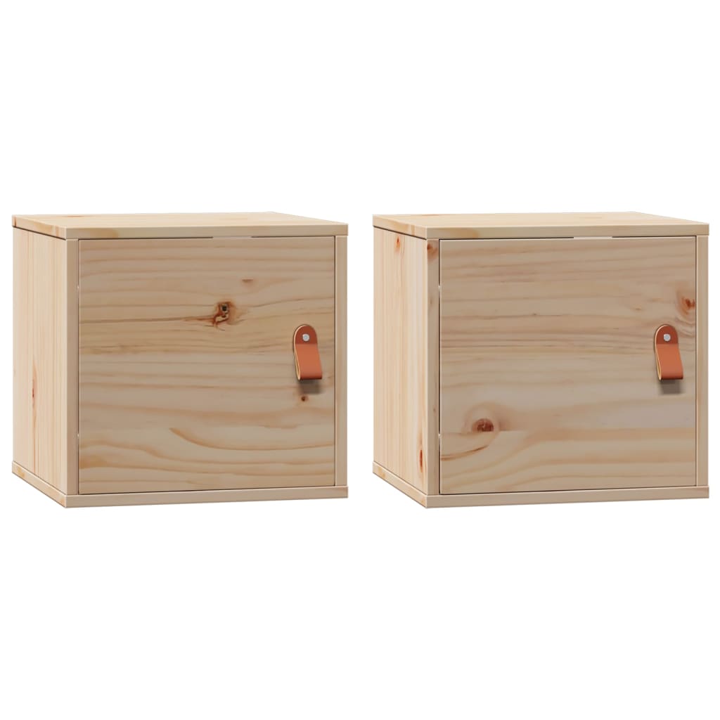 Nástěnné Skříňky 2 Ks 31,5X30X30 Cm Masivní Borové Dřevo