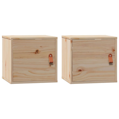 Nástěnné Skříňky 2 Ks 31,5X30X30 Cm Masivní Borové Dřevo